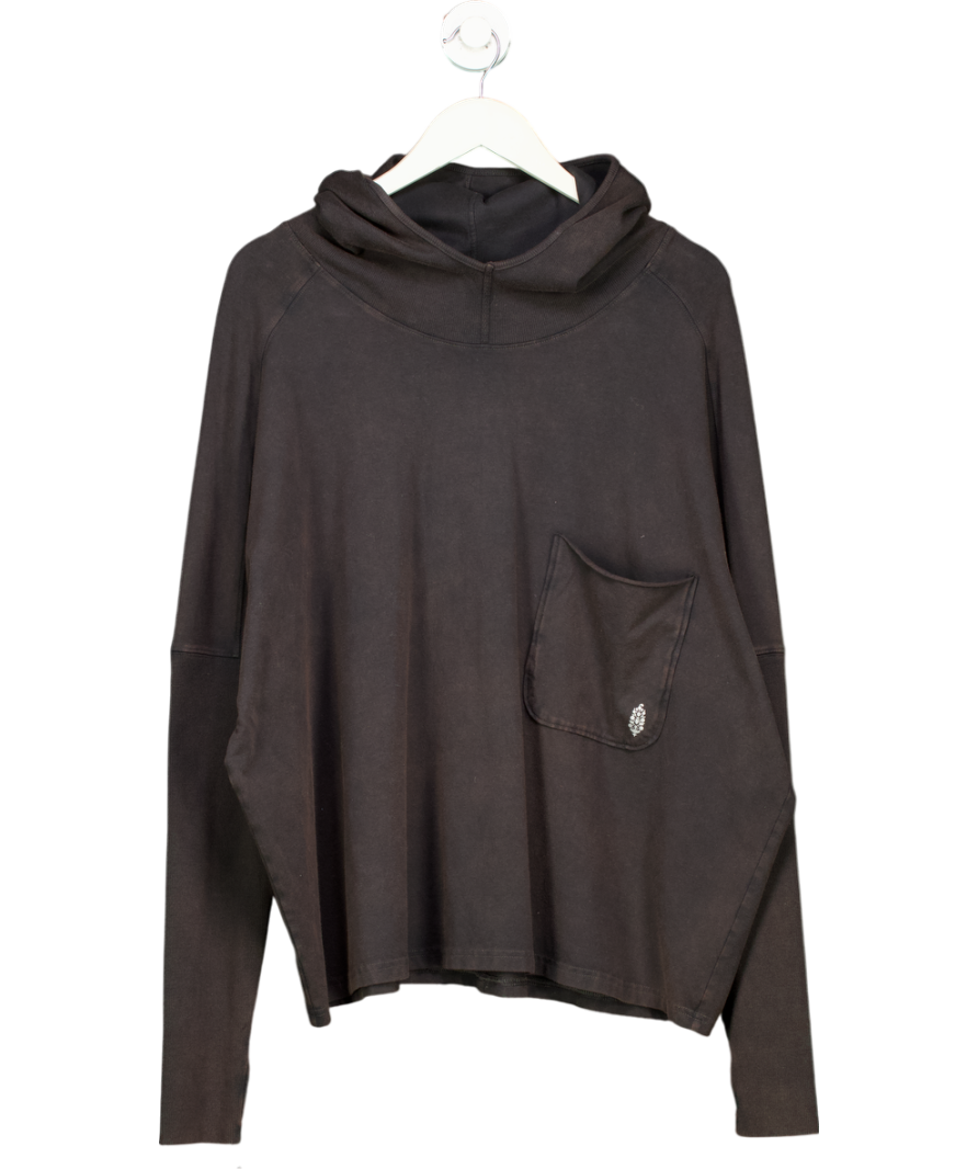 Free People Grey Relaxed Hooded Sweater UK S