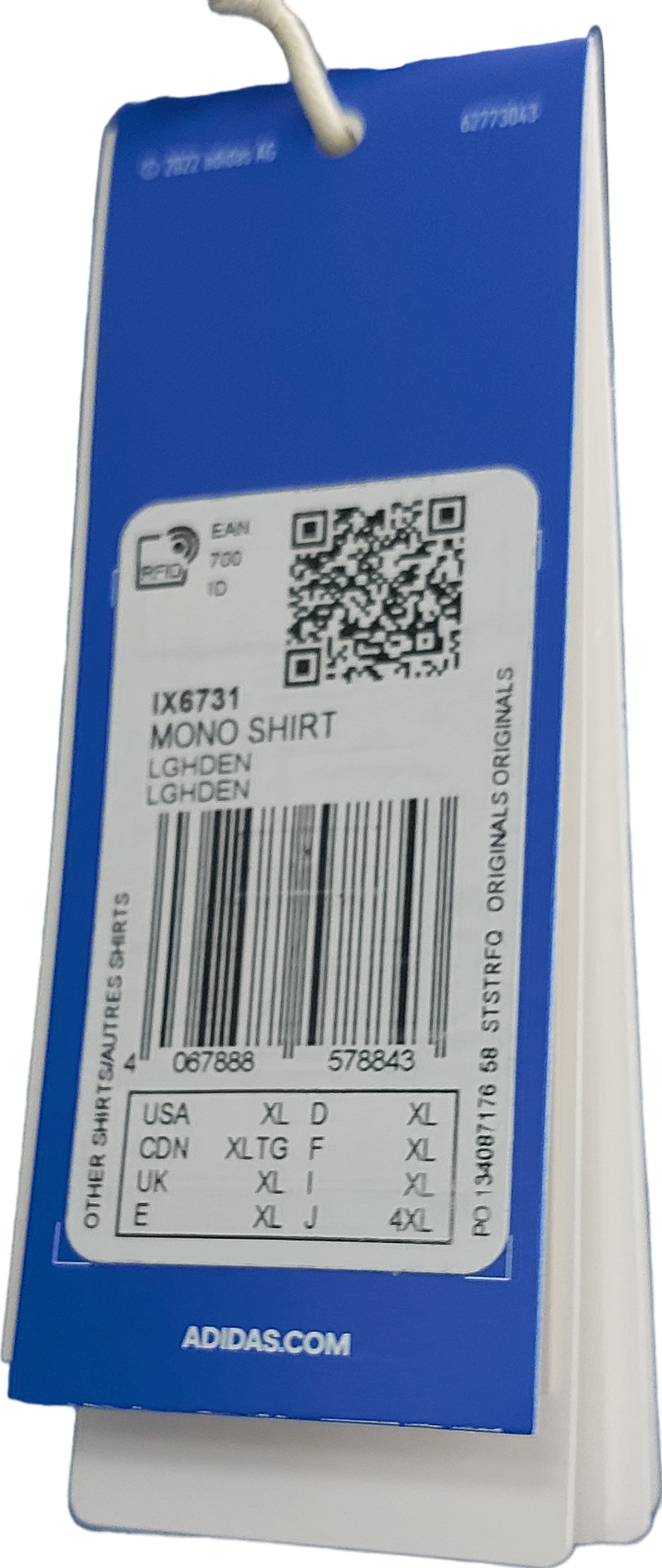 adidas Blue Mono Shirt UK XL