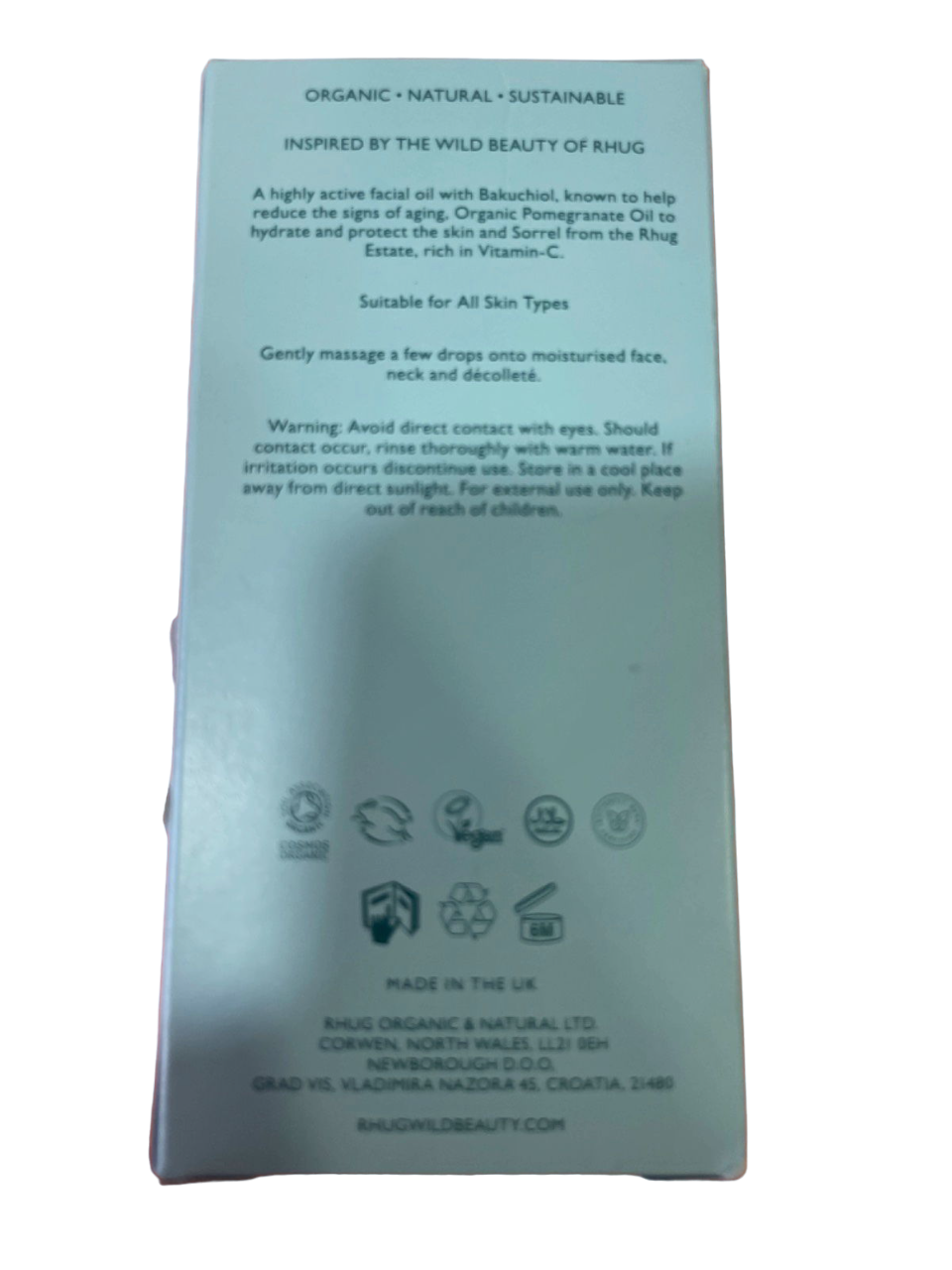 Rhug Estate Wild Beauty Protecting Facial Oil with Bakuchiol 30ml