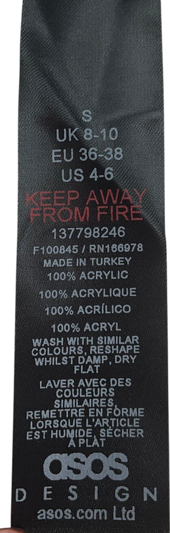 ASOS Knitted Longline V Waistcoat In Black UK S