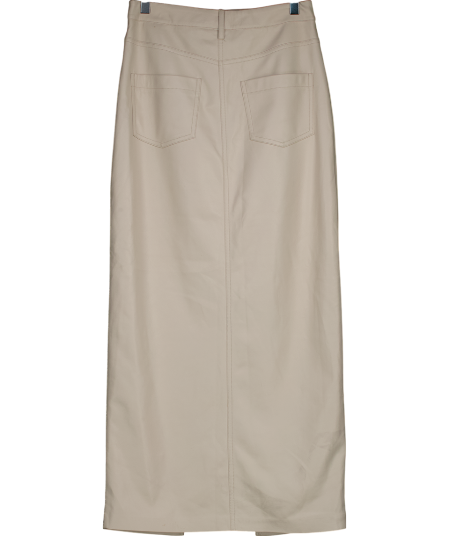 Topshop Cream Faux Leather Maxi Skirt UK 8