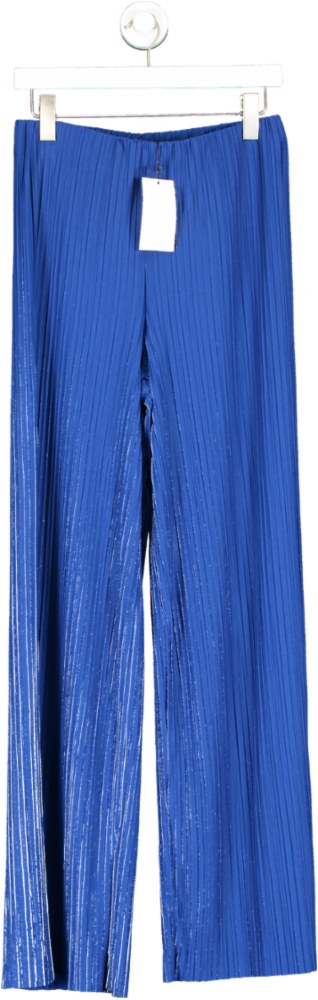 MANGO Blue Plisse Trousers UK M