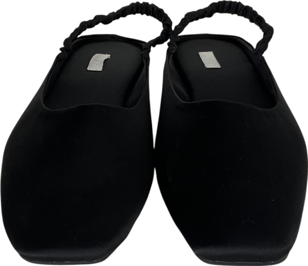 Arket Black Slingback Satin Flats UK 7 EU 40 👠