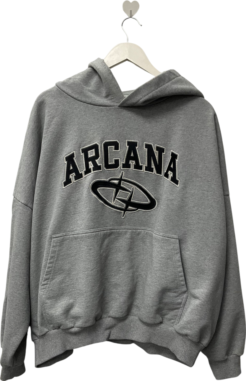 Arcana Grey Varsity Hoodie UK M