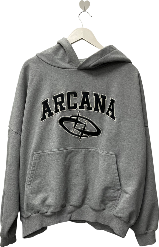 Arcana Grey Varsity Hoodie UK M