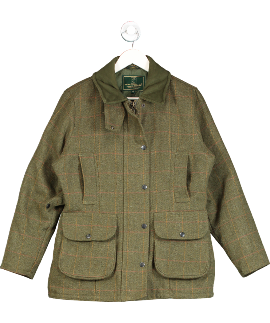 Saddle Green Tweed Pocketed Jacket UK 10