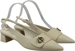CHARLES & KEITH Cream Marley Slingback Pumps - Chalk UK 4 EU 37