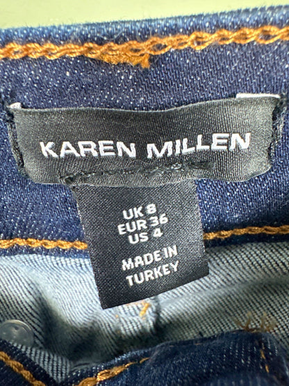 Karen Millen Dark Blue High-Waisted Skinny Jeans UK 8