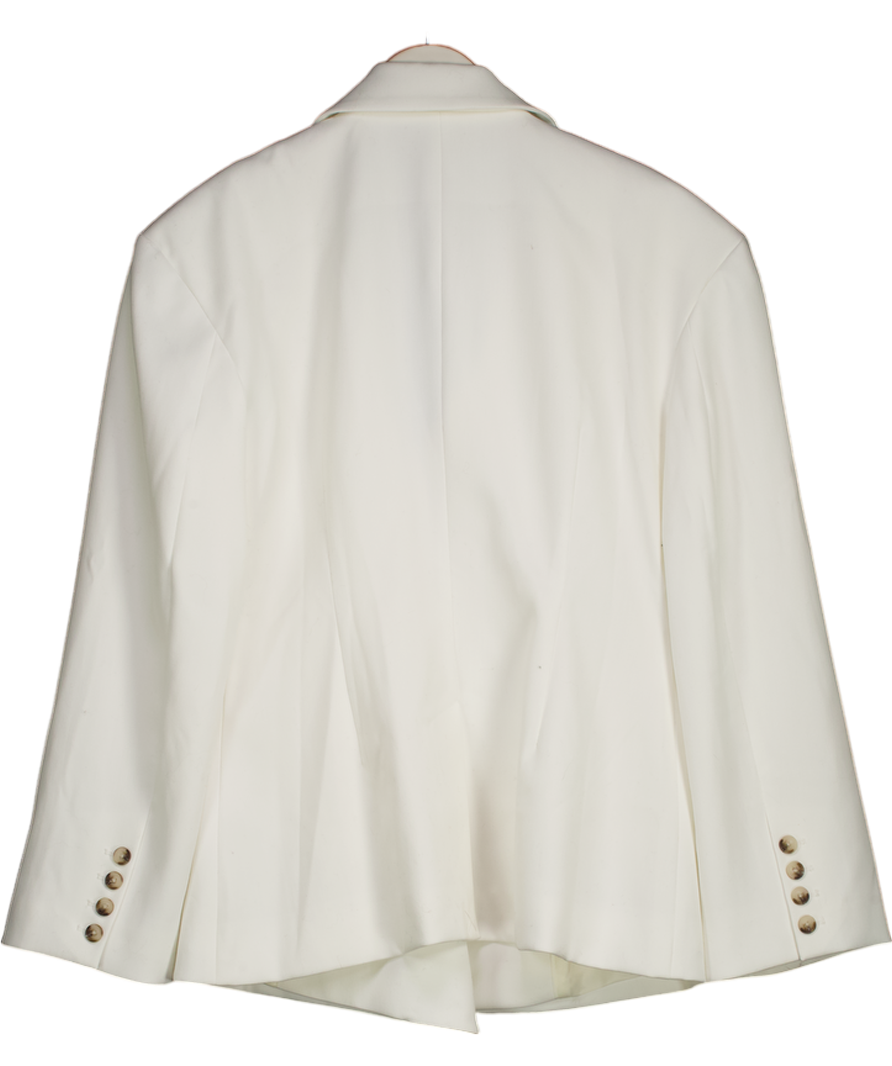 House of CB White Hudson Hourglass Stretch-woven Blazer UK L