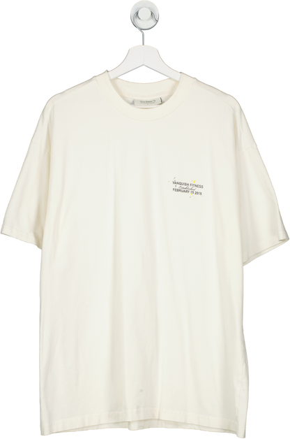 Vanquish Cream Fitness Established Oversized T Shirt UK L