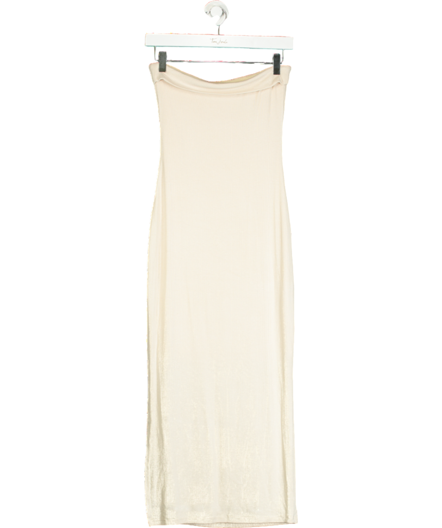 SDeer Cream Tube Maxi Dress UK S