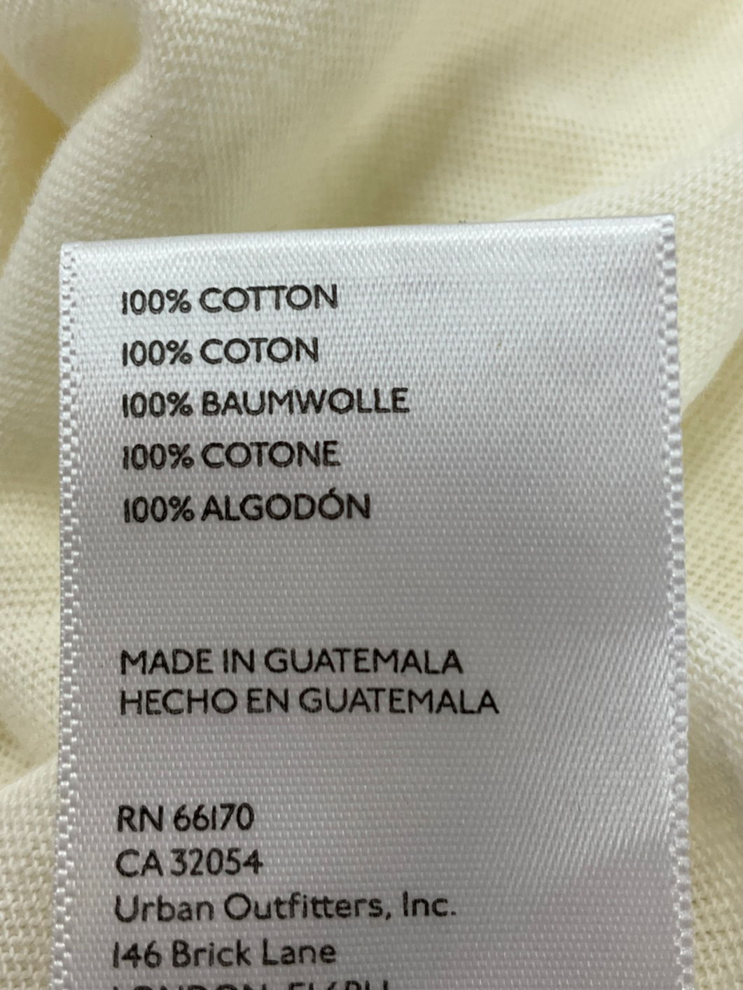 Free People Cream Raw Hem Cotton T-shirt UK S