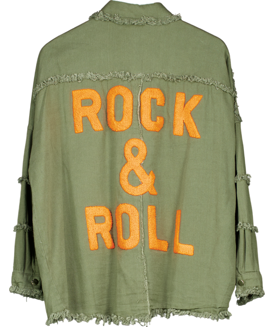 Jubylee Green Rock And Roll Oversized Jacket 100% Cotton One Size