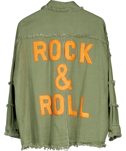 Jubylee Green Rock And Roll Oversized Jacket 100% Cotton One Size