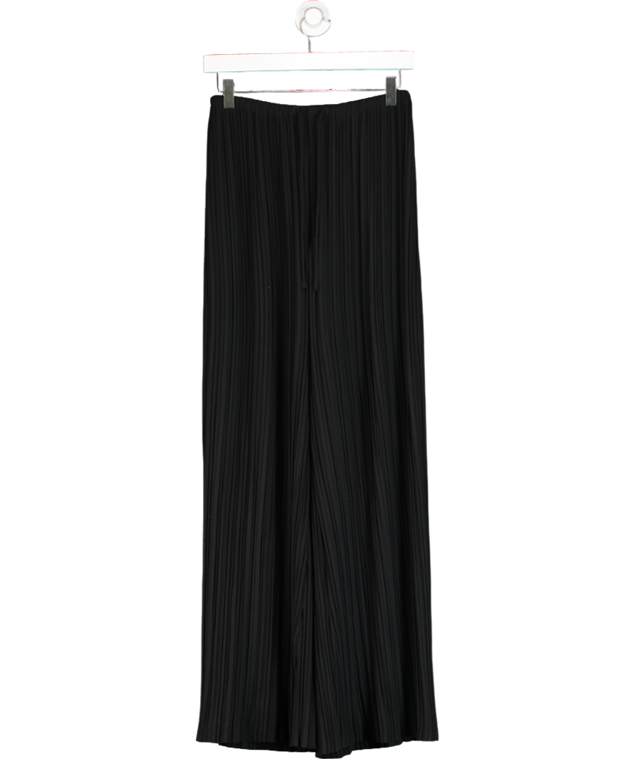 & Other Stories Black Relaxed Plissé Drawstring Trousers UK 4