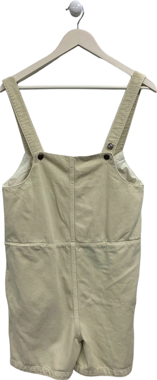 Balzac Beige Linen Dungaree Shorts UK 8