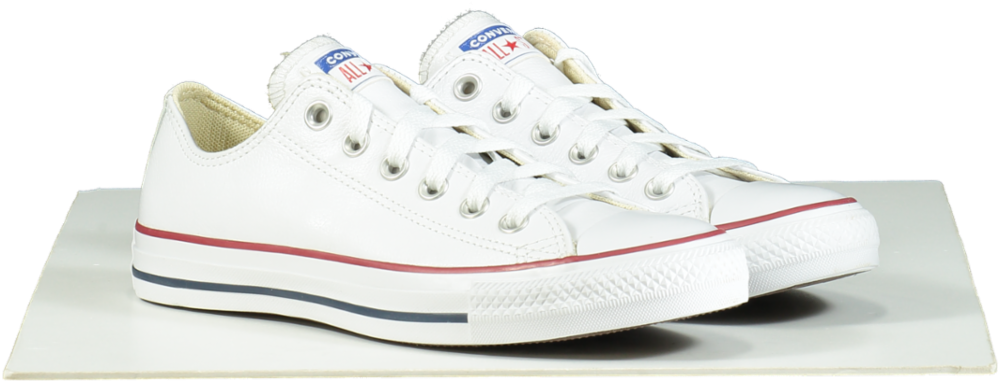 Converse White Chuck Taylor All Star Ox All Leather Trainers UK 5