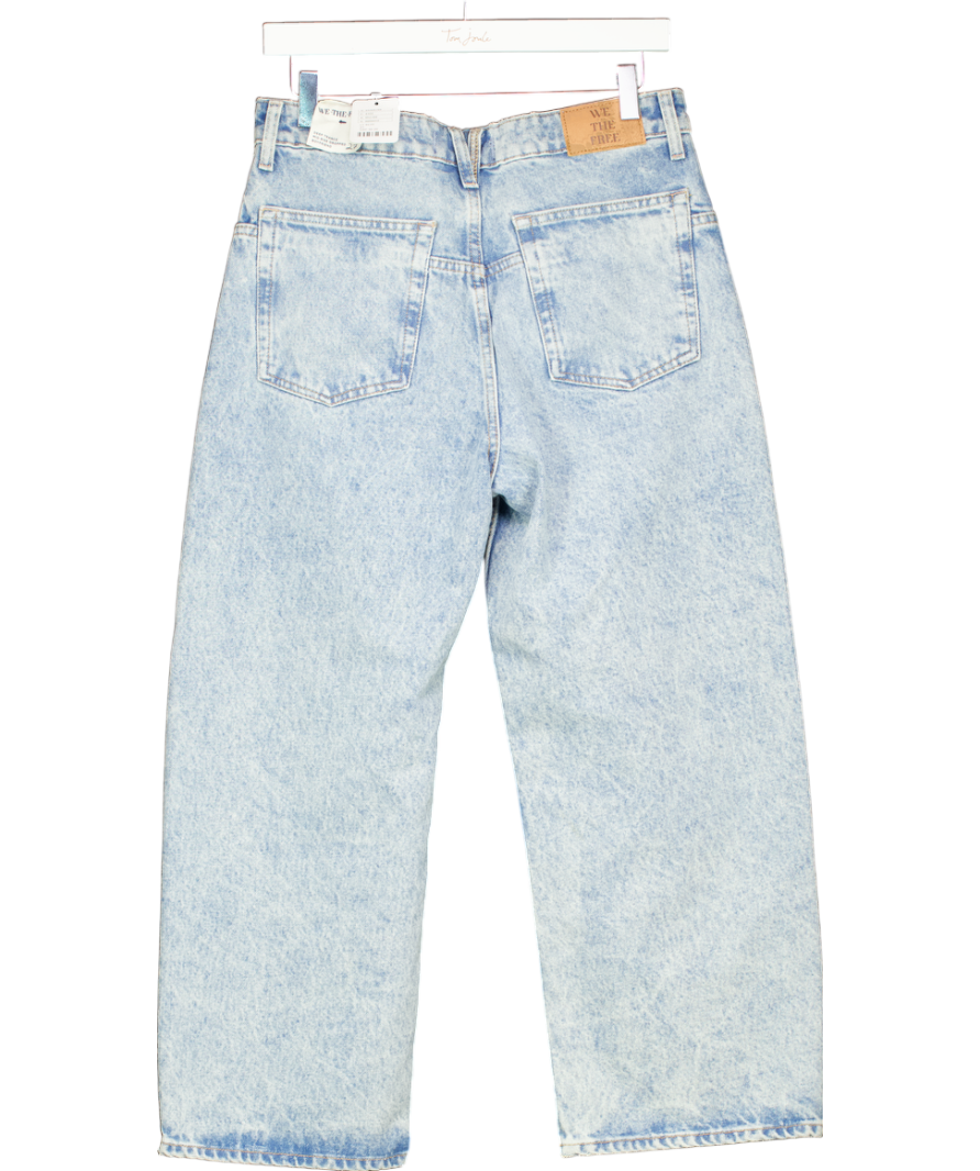 We The Free Blue Deep Trance Mid Rise Dropped Boyfriend Jeans W27