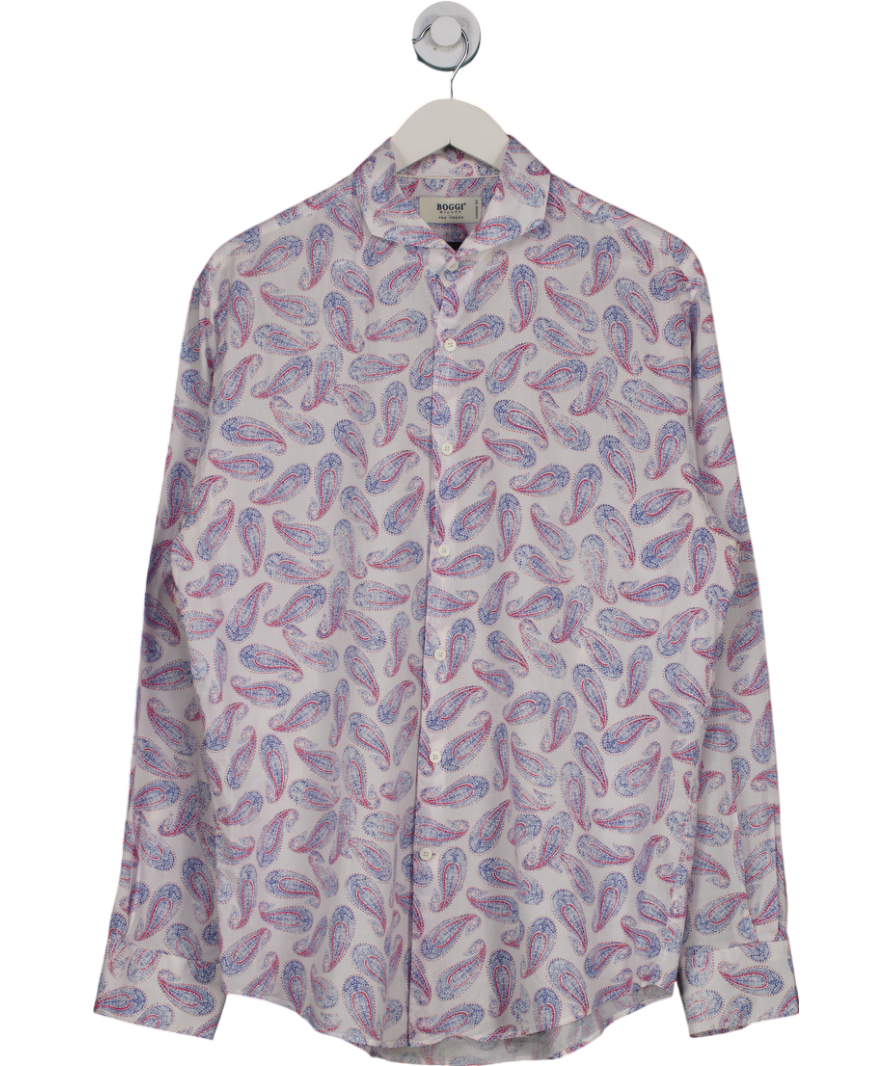 Boggi Pink Paisley Long Sleeve Shirt UK XXL