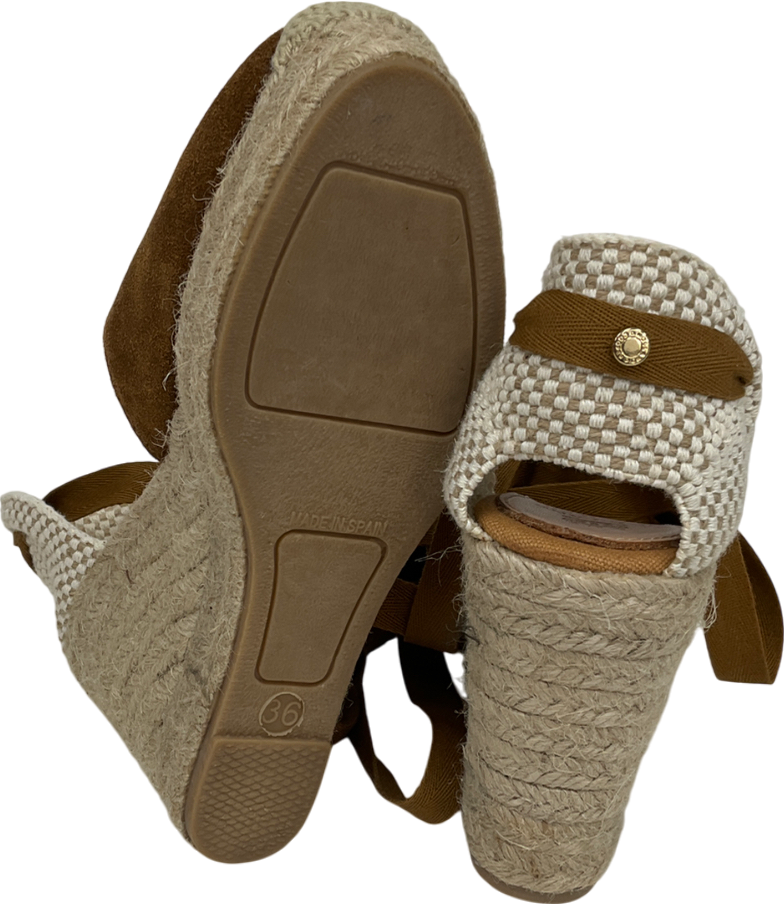 Holland Cooper Brown Seville Wedge Sandal UK 3 EU 36 👠