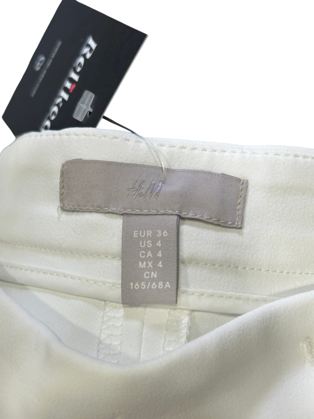 H&M White Button Detail Shorts UK 8