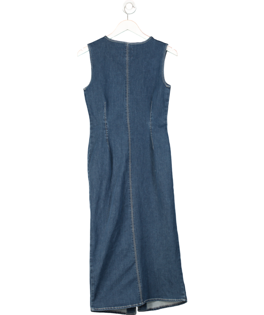 River Island Blue Denim Midi Dress UK 6