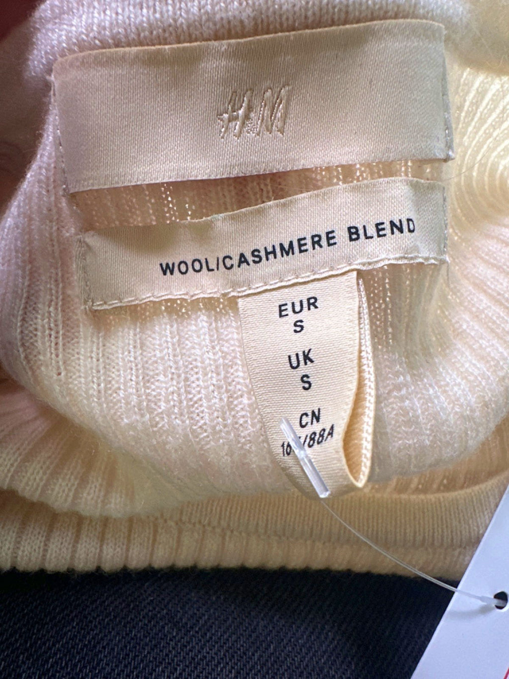 H&M Cream Wool Cashmere Blend Jumper UK S