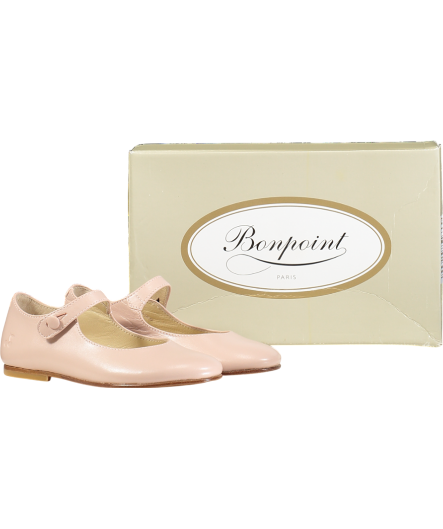 Bonpoint Pink Ella Leather Ballet Flats UK 9 EU 26.5 👼