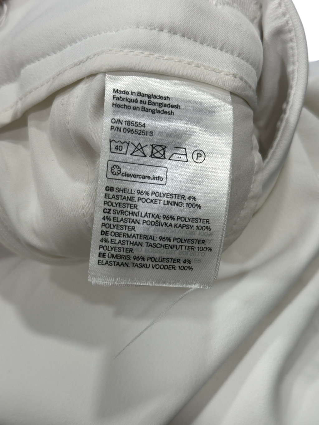 H&M White Button Detail Shorts UK 8