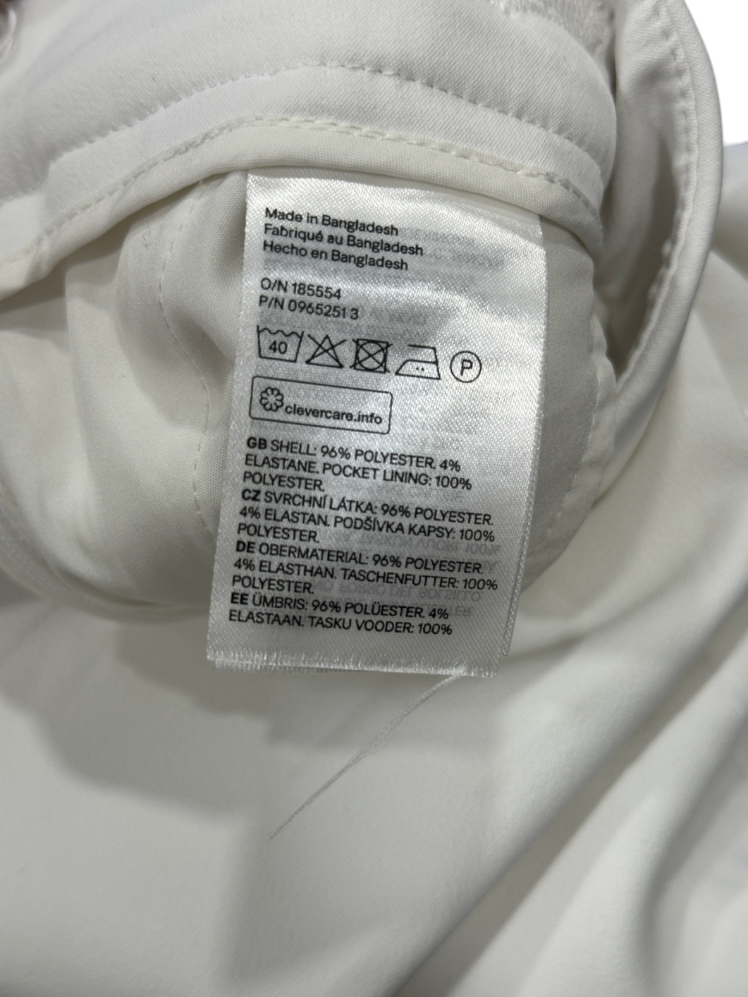 H&M White Button Detail Shorts UK 8