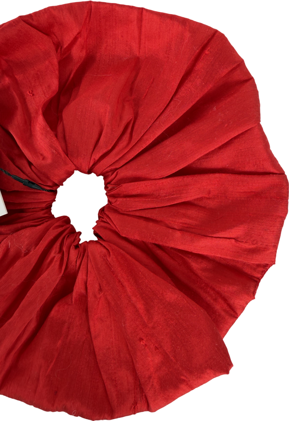 Home of Hai Red Dupion Frill Scrunchie One Size