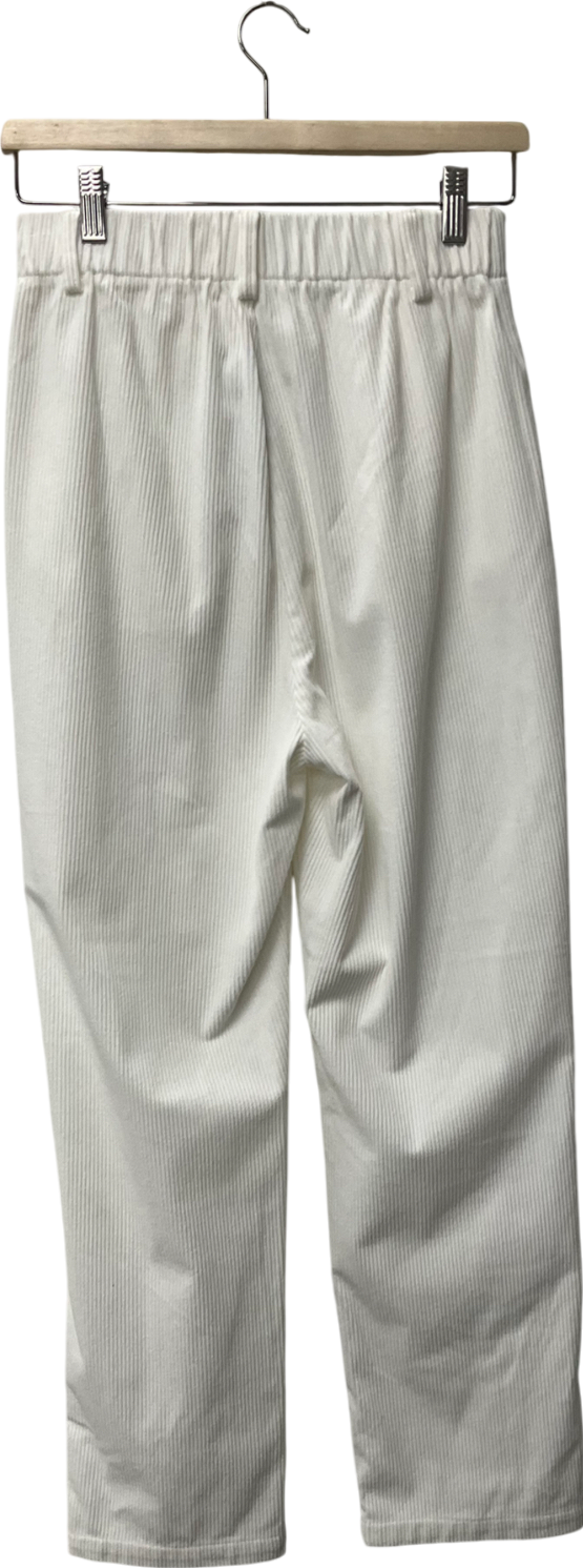 White Corduroy Trousers UK S