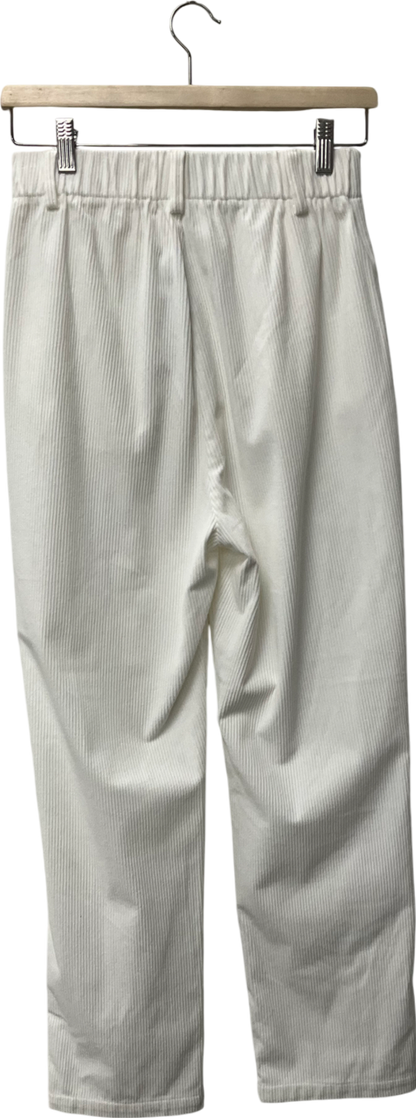 White Corduroy Trousers UK S