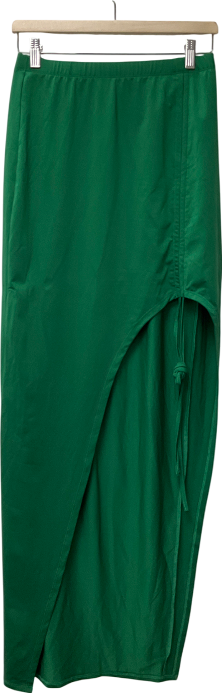 Cider Green Runched Maxi Skirt UK M