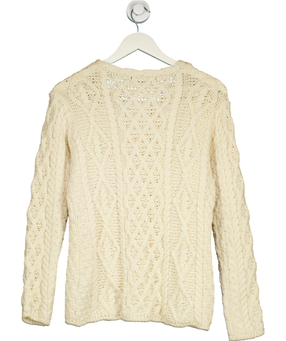 Irelandseye Cream Lambay Lattice Cable Aran Sweater Natural UK L