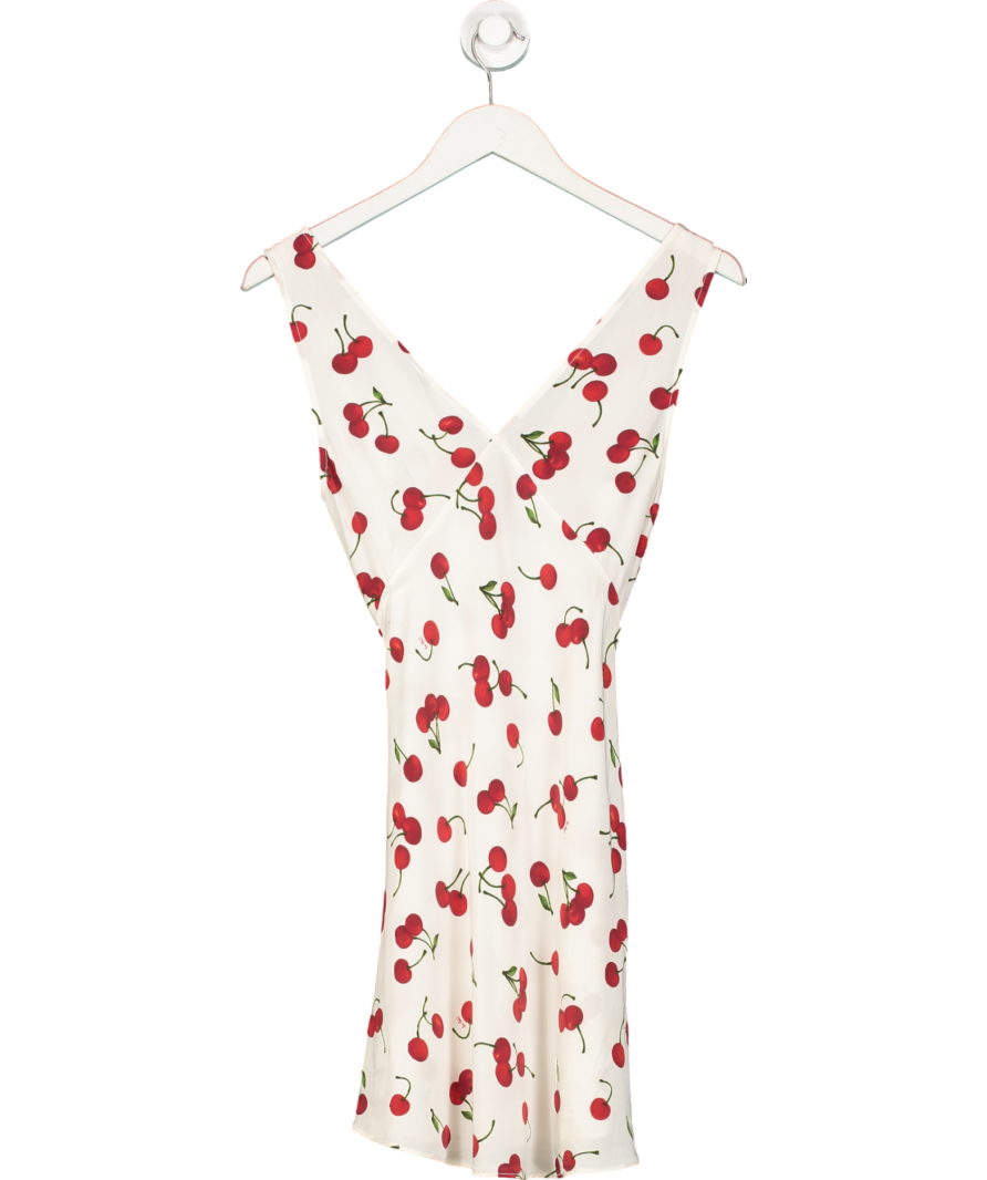 Réalisation Cream The Alexa In Toujours Chérie 100% Silk Mini Dress UK XS