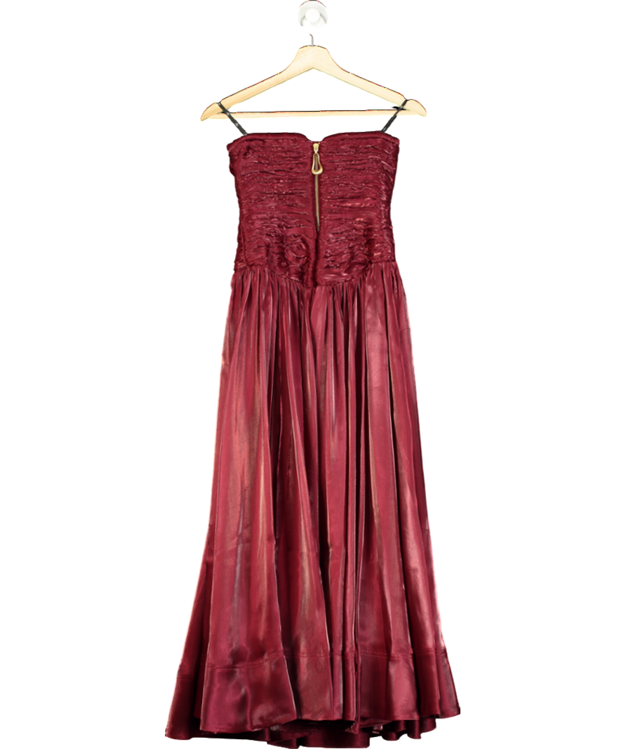 Aje Red Regent Strapless Dress UK 4