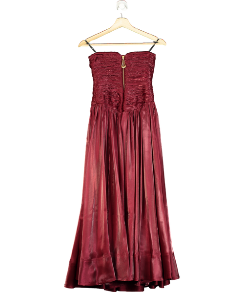 Aje Red Regent Strapless Dress UK 4