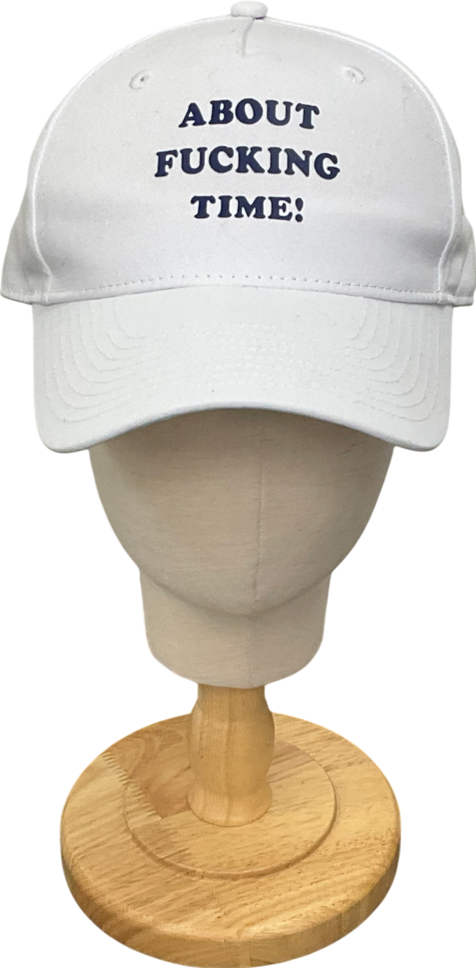 White Slogan Baseball Cap One Size