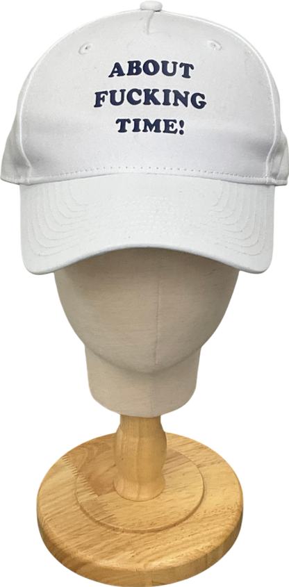 White Slogan Baseball Cap One Size