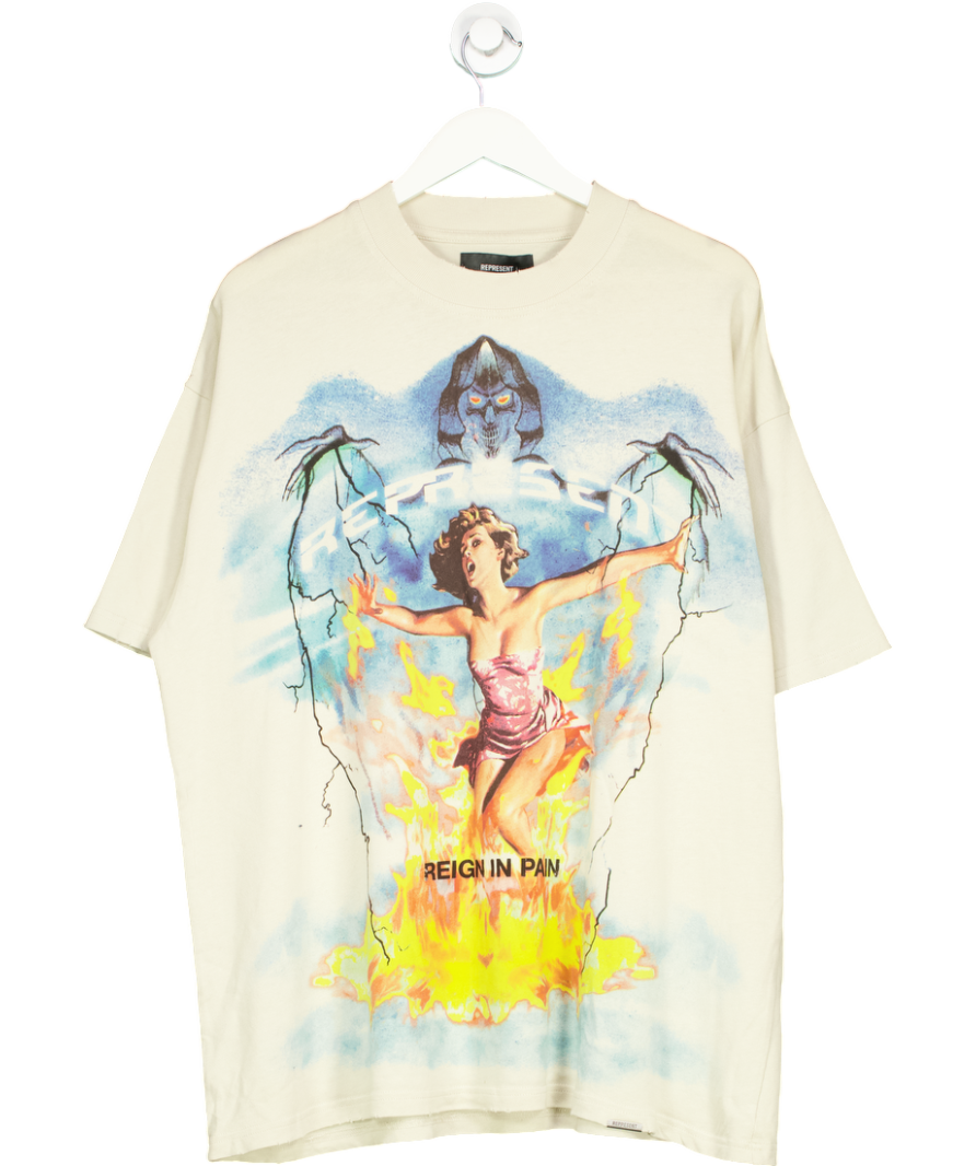 Represent Beige Reign In Pain T-shirt UK L