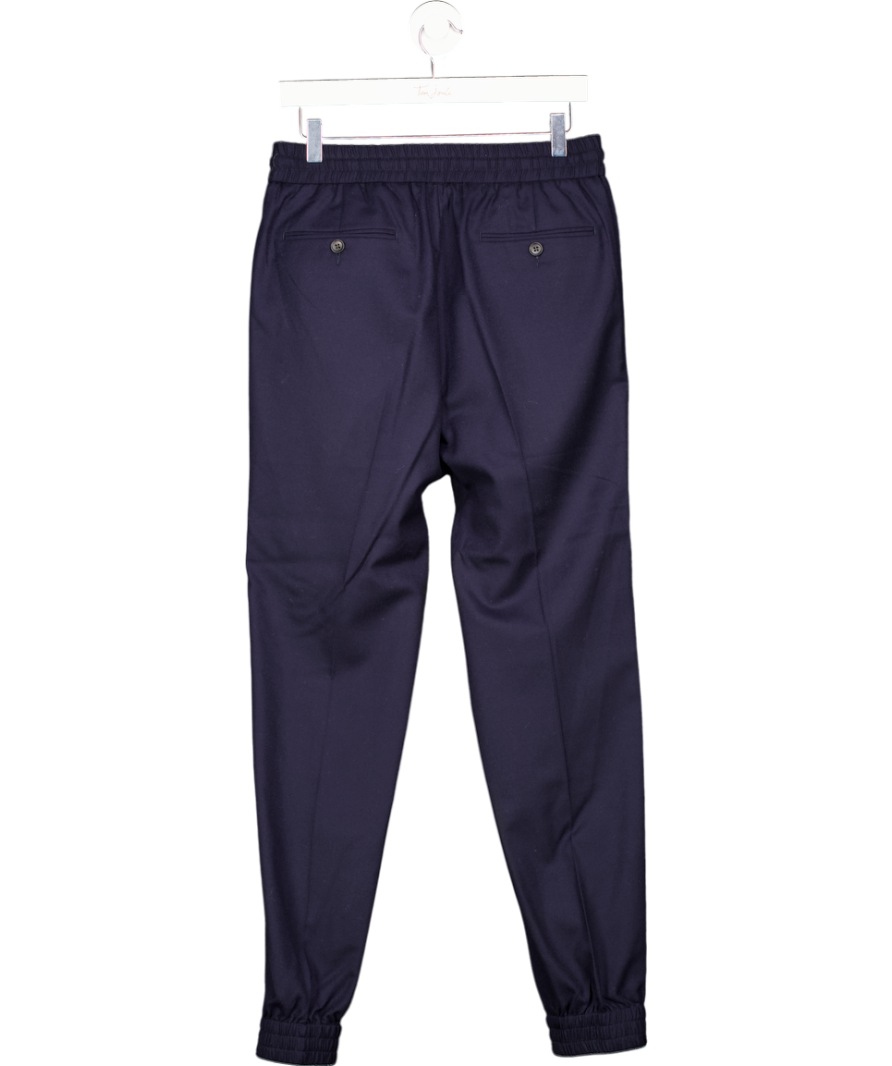 SuitSupply Blue Navy Blue Pure Wool Ames Drawstring Trousers W30