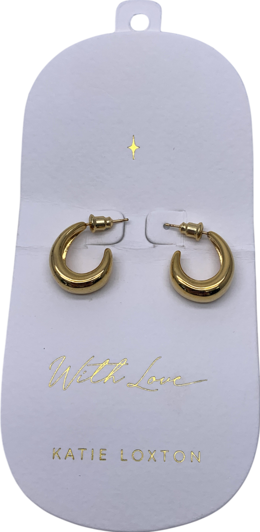 Katie Loxton Metallic With Love Gold Dome Hoop Earrings