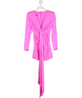 Alex Perry Pink Silk Padded Shoulder Drape Mini Dress UK 8