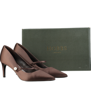 Hobbs Brown Blake Mary Jane Satin Pearl Detail Courts UK 8 EU 41