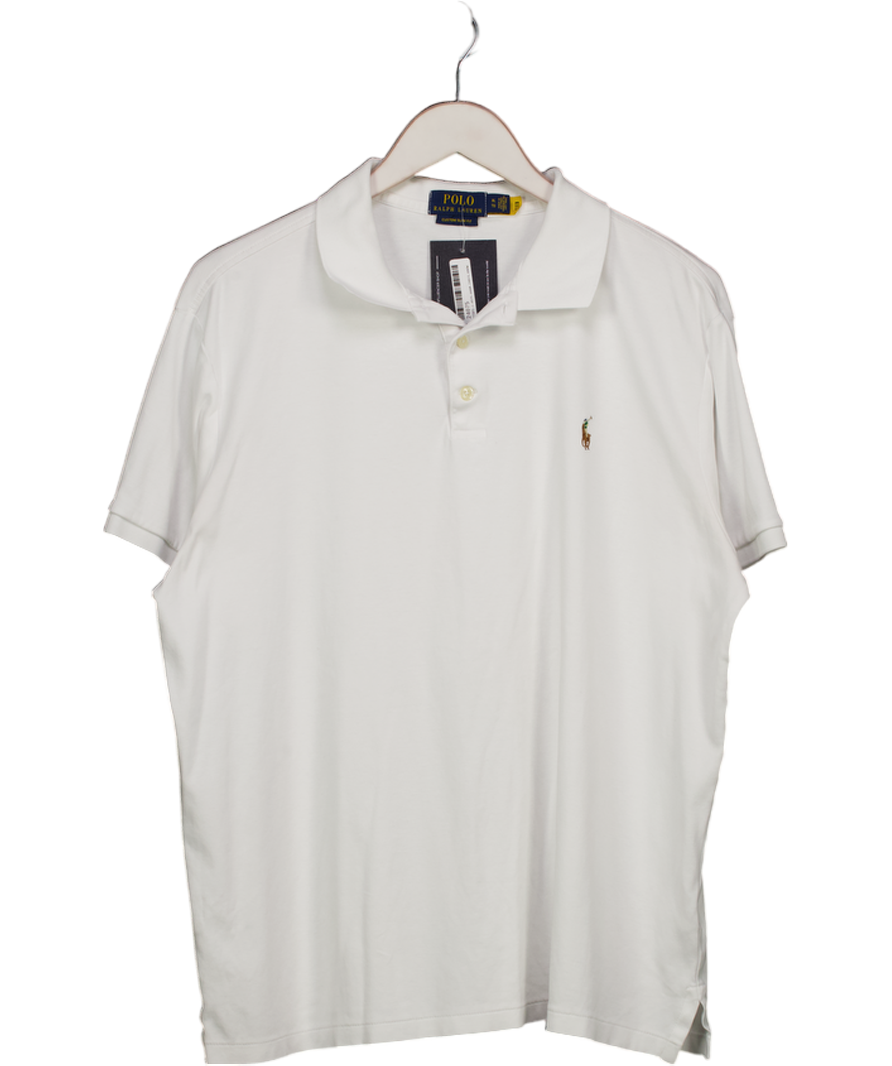 Polo Ralph Lauren White Custom Slim Fit Soft Cotton Polo Shirt UK XL
