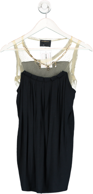 Roberto Cavalli Black Embellished Pleated Top UK 10