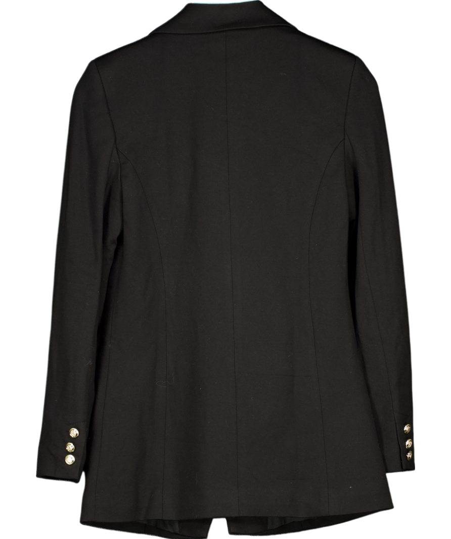 Wallis Black Premium Ponte Double Breasted Blazer UK 10