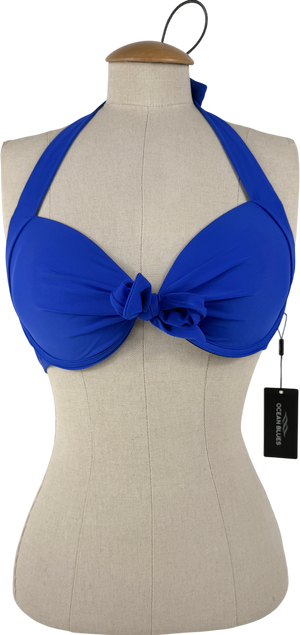 Ocean blues Blue Tie Up Padded Bikini Top UK M