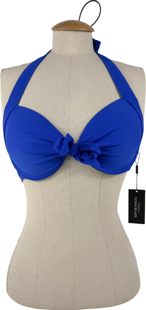 Ocean blues Blue Tie Up Padded Bikini Top UK M
